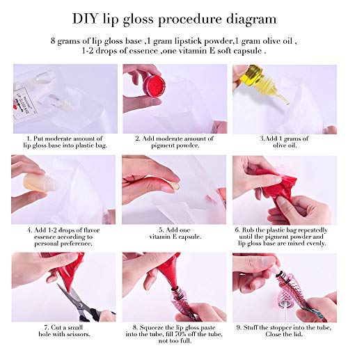 [Australia] - Lip Gloss DIY Making Kit Long Lasting Lip Gloss Base Lip Glaze Tube Safe Handmade Cosmetic Makeup Tools Set 