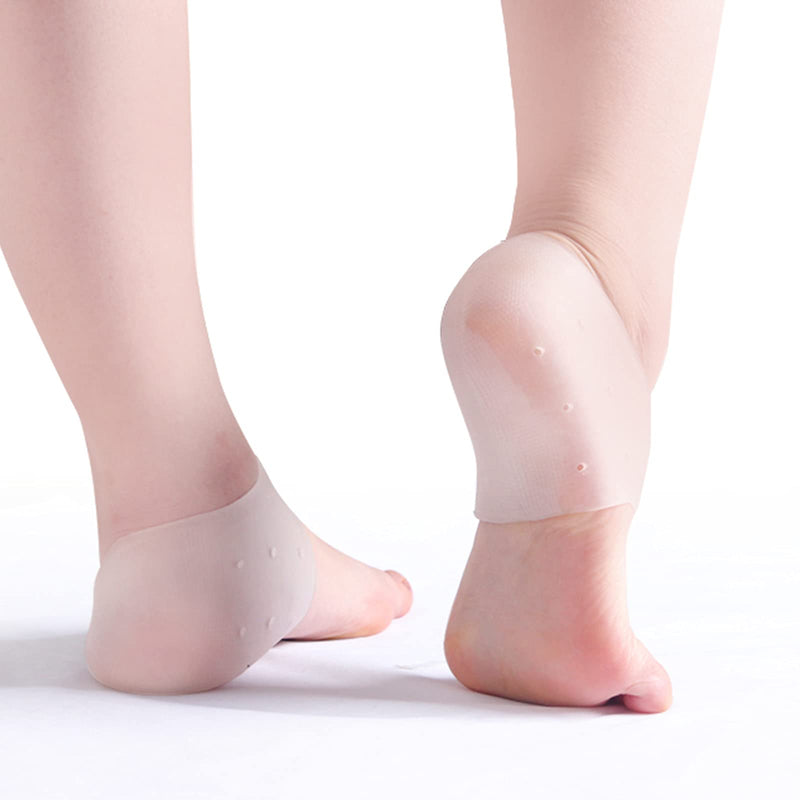 [Australia] - 2 Pairs Heel Pads Silicone Gel Heel Protection Heel Gel Pads Heel Socks for Heel Spurs Plantar Fasciitis, Very Suitable for Heel Pain, Dry Cracked Heel for Women Men 