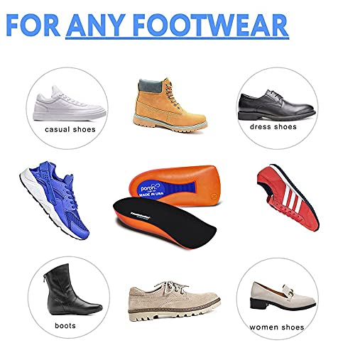 [Australia] - YouthBelief Plantar Fasciitis Inoles Heel Cup[Poron -Made in USA] Women Men Heel Insoles for Heel Pain,Heel Spurs, Flat Feet, Tendonitis, Shock Absorption Inserts (Black, Women 6-11.5 / Mmen 4.5-9.5) Black 
