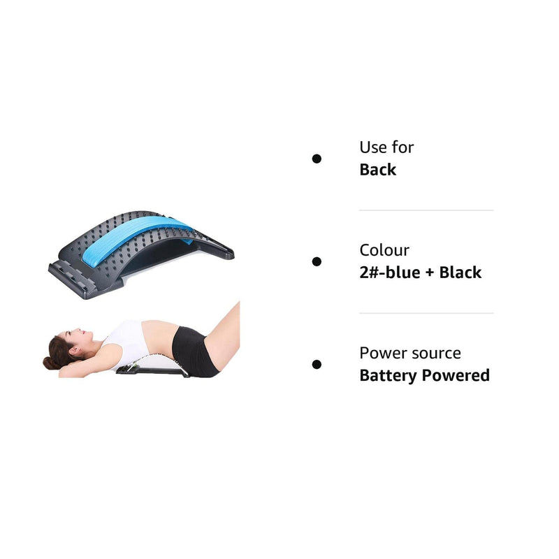 [Australia] - Back Stretcher Posture Massager for Back Relaxation & Pain Relief, Back Massager Magic Stretcher Fitness Stretch Equipment Lumbar Support Relaxation Blue Black 