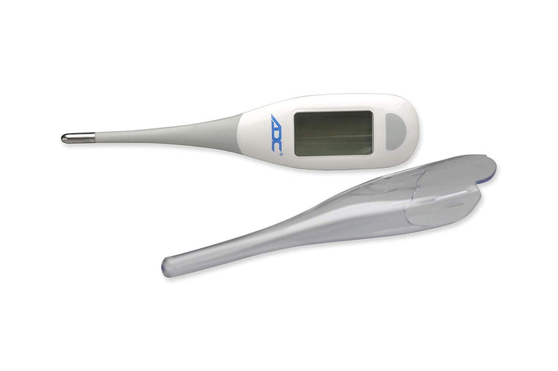 [Australia] - ADC Fast Read Digital Thermometer, Flexible Tip and Large Quick Read LCD Display with Color-coded Backlighting , White - 418N 
