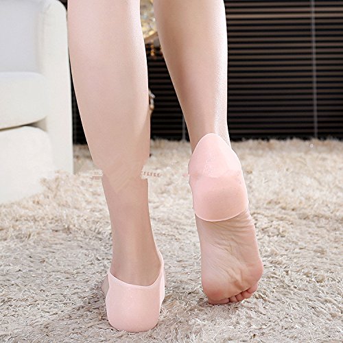 [Australia] - CareforYou® Unisex Silicone Moisturizing Gel Foot Heel Heel Protector Insole Sock Foot Care Pain Relief Anti-Cracking Cushion Pad (Skin) Skin 