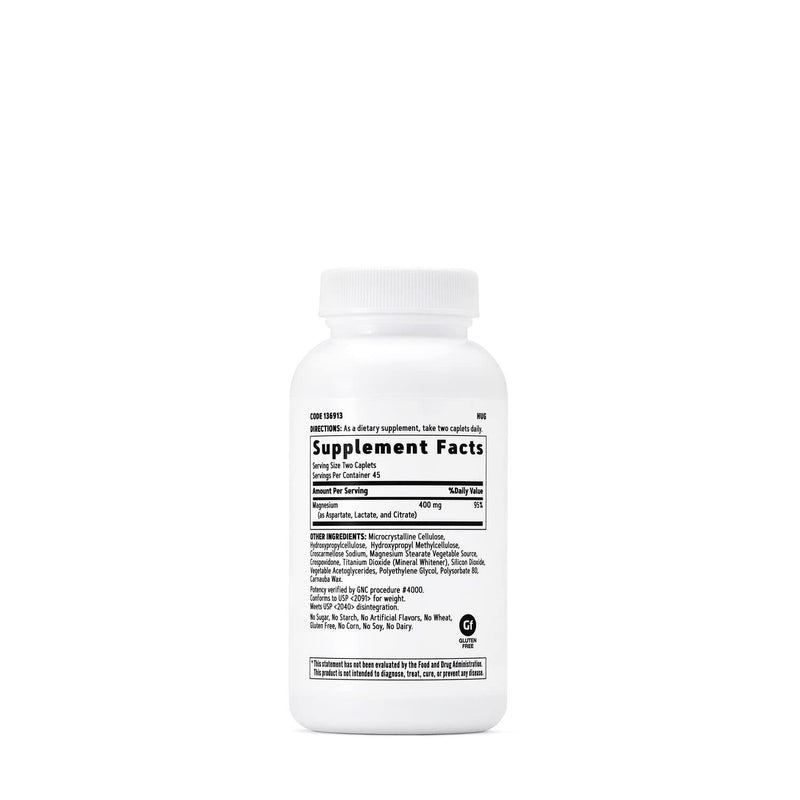 [Australia] - GNC Super Magnesium 400mg, 90 Caplets, Supports Strong Bones and Teeth 