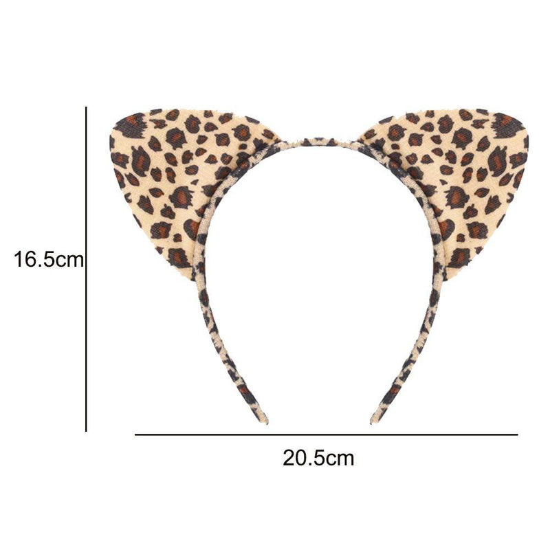 [Australia] - 2 Pcs Cat Ears Headband Fabric Hair Band for Girls Elastic Head Wrap Cute Hair Accessories 