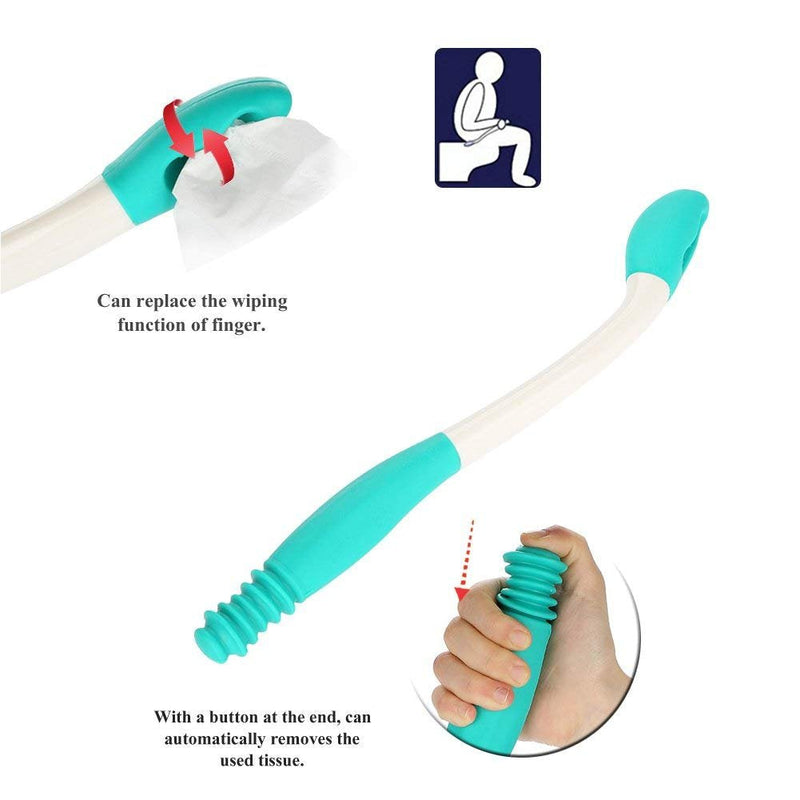 [Australia] - Toilet Aid Easy Wipe, Long Reach Comfort Wipe, Long Handle Reach Comfort Bottom Wiper Holder Toilet Paper Tissue Grip Self Wipe Aid Aid 