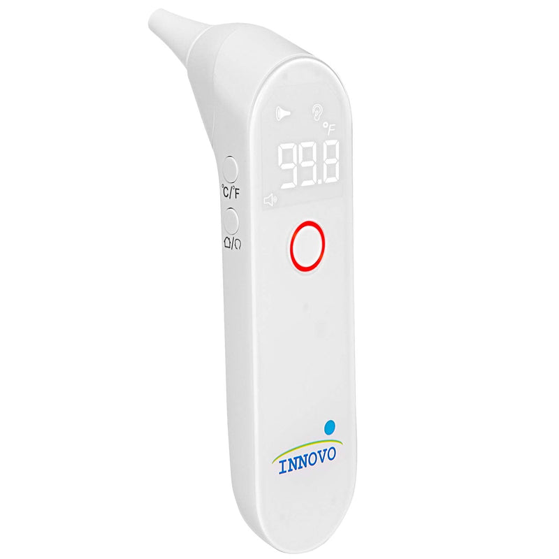 [Australia] - Innovo Medical iE100A Digital Ear and Surface Thermometer Termometro Handheld Kit with Disposable Ear Probes (White), 1 Count (Pack of 1) 