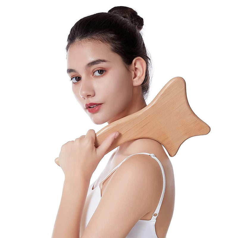 [Australia] - Bounabay� Wooden Gua sha Lymphatic Drainage Massager,Larger Body,Back and Neck Gua Sha Therapy Massage Tool Kit for Body Shaping, Health, Household Care (Shape 1) Shape 1 