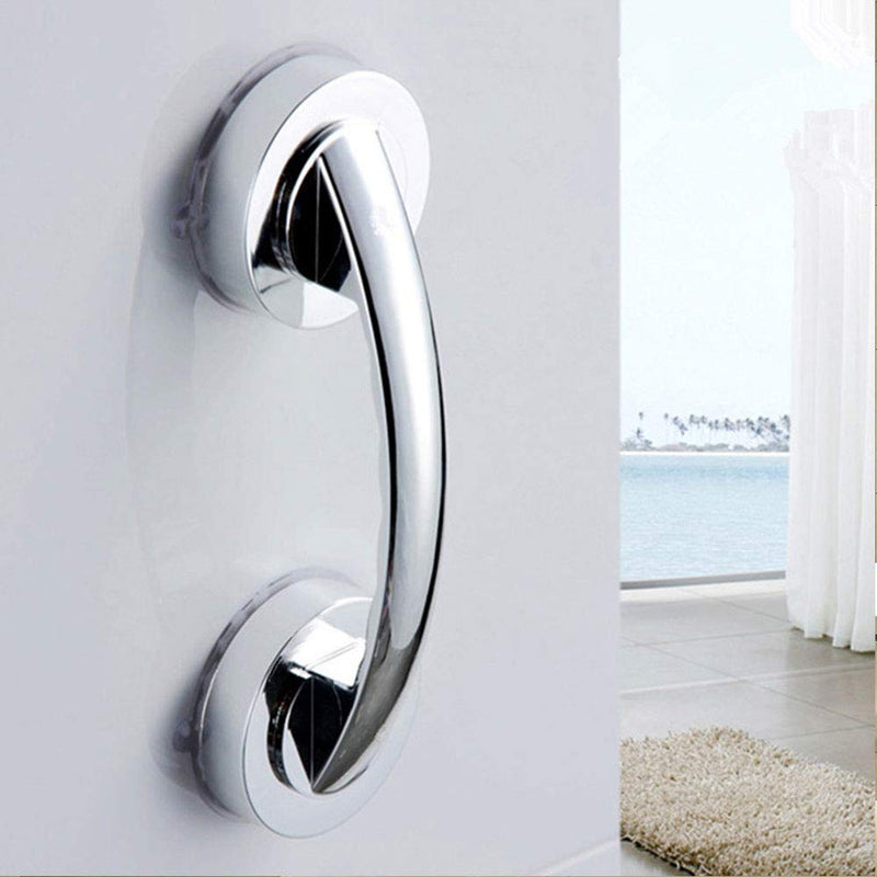 [Australia] - Suction Grab Bar, Bathroom Support Handle Anti Slip Grip Safety Handrail, Shower Grab Rail Super Suction Cup Handle for Door, Window, Cabinet-Silver Silver 