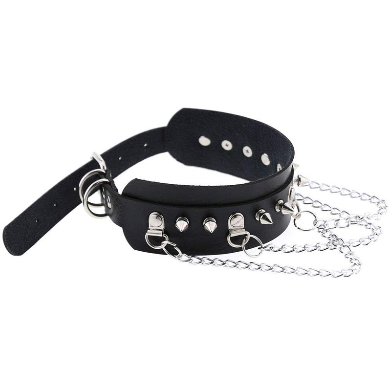 [Australia] - Women Girls Choker Collar Necklace Leather Vintage Gothic Punk Rock Rivet Necklace Pink 