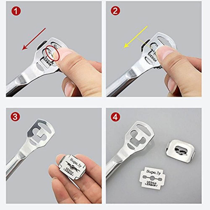 [Australia] - Hand Callus Remover, Palm Finger Thumb Callus Shaver Titania with 10 Blades for Removing Hard, Cracked, Dry Skin 