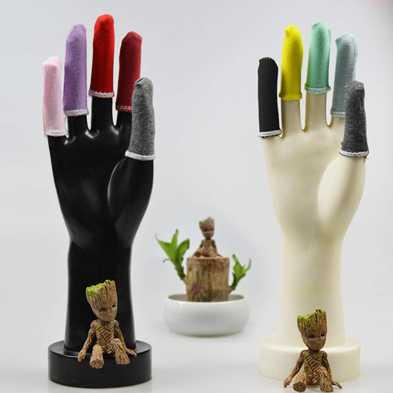 [Australia] - PRETYZOOM 50pcs Finger Cots Cotton Finger Guards Protective Fabric Finger Gloves Finger Protection Fingertip Cover Sleeves (Random Color) 