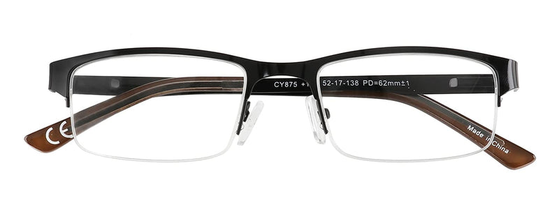 [Australia] - Eyecedar Metal Half-Frame Reading Glasses Men 5-Pack Spring Hinges Stainless Steel Material Includes Sun Readers 2.00 5 Pairs Mix 2.0 x 
