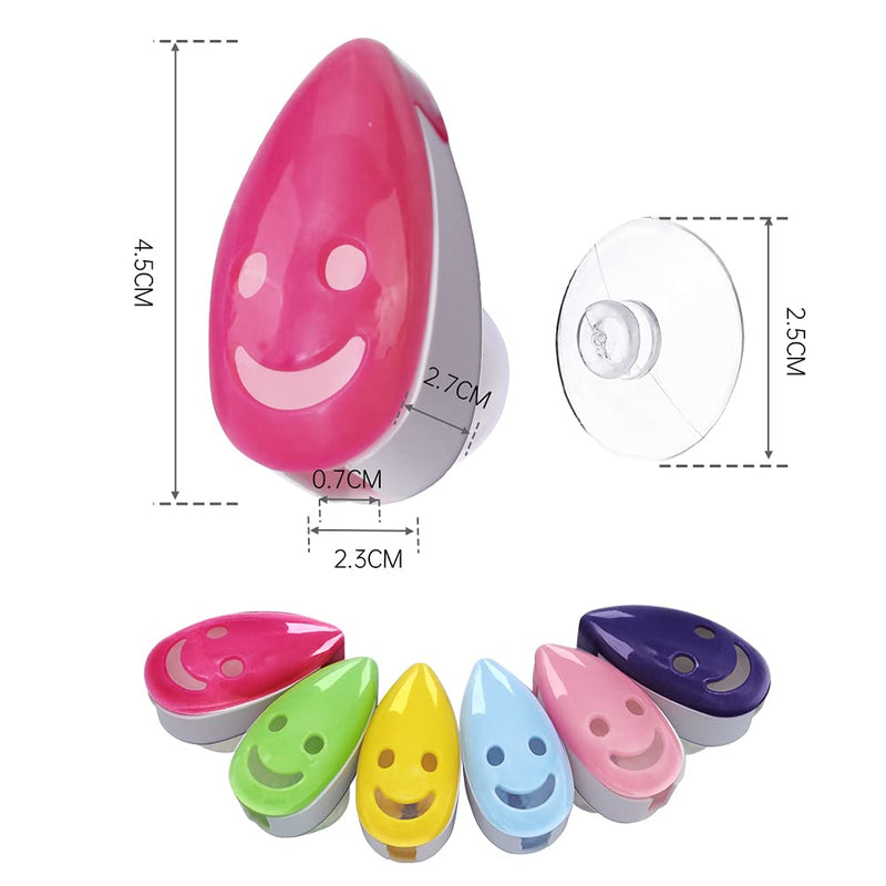 [Australia] - SYNCHAIN Toothbrush Holder Cover, 6pcs Toothbrush Head Cover Case Cap Suction Cup Portable Toothbrush Protector 6 Colors for Family, Kids, Travel 