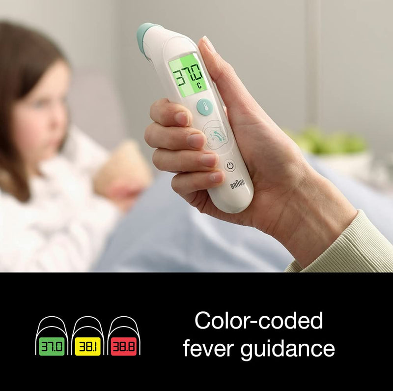 [Australia] - Braun TempleSwipe Forehead Thermometer (colour-coded temperature display, safe, hygienic, fast, clinically accurate, gentle, easy to use, for all ages) BST200 single 