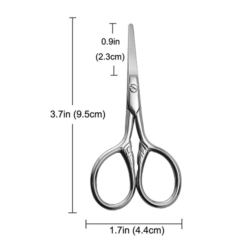 [Australia] - 1 Pack Round Tip Nose Hair Scissors, Stainless Steel Safe Round Head Small Scissors Beard Eyebrow Facial Baby Dog Hair Cut Trimming Men and Women 