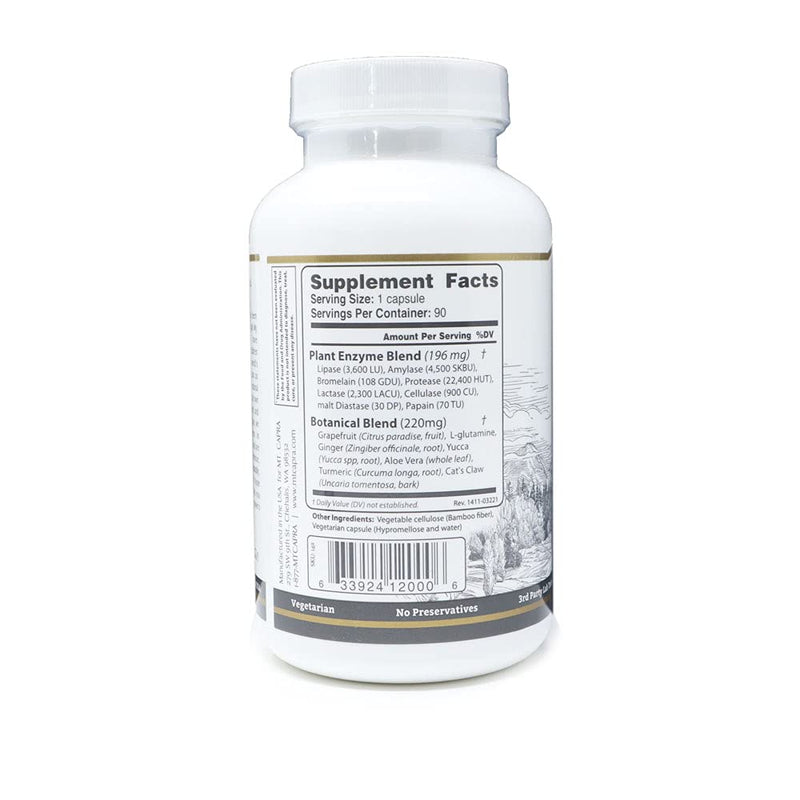 [Australia] - MT. CAPRA SINCE 1928 CapraZyme | Vegetarian Digestive Enzyme Supplements for Men and Women, Amylase, Lipase, Bromelain, Protease, with Botanical Blend Grapefruit, Ginger, Turmeric - 90 Pills 