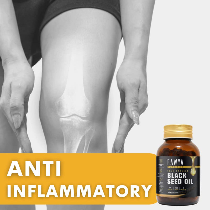 [Australia] - Black Seed Oil - 120 Softgel Capsules, RAWYA, Premium Cold-Pressed Nigella Sativa, Pure Black Cumin Seed Oil - 500mg Each, Supports Immune System, Joints, Hair Growth & Skin, Halal 