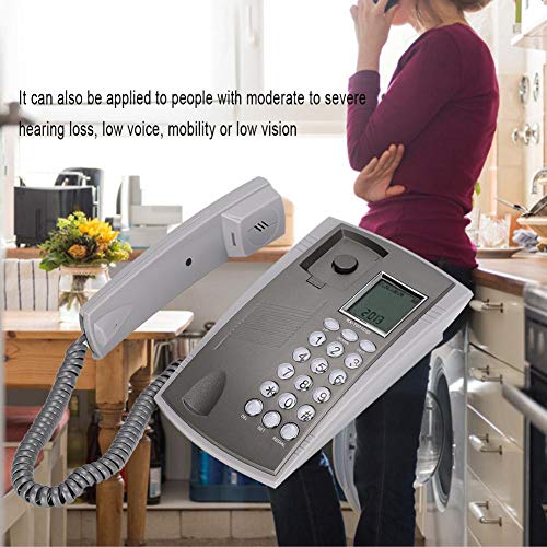 [Australia] - Corded Telephone, Double Magnetic Communication Design Landline Telephone for Home Office Hotel Call Center Gray 