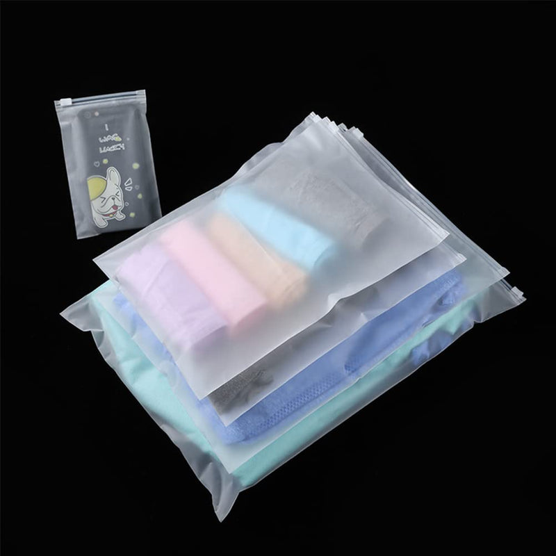 [Australia] - 20 Pcs Frosted Travel Storage Clothing Bags, Resealable Plastic Zip-lock Seal Clothes Bags Waterproof Travel Space Saver Organiser Pouch for Home School Travel 