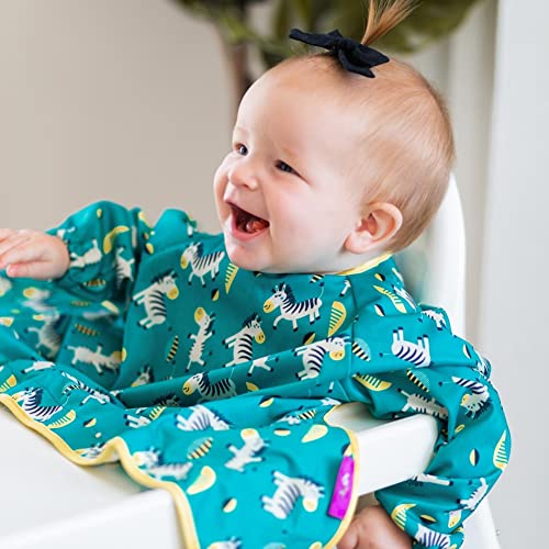 [Australia] - Tidy Tot Weaning Bib Long Sleeves Waterproof Coverall Bib Cover & Catch Dancing Zebras 