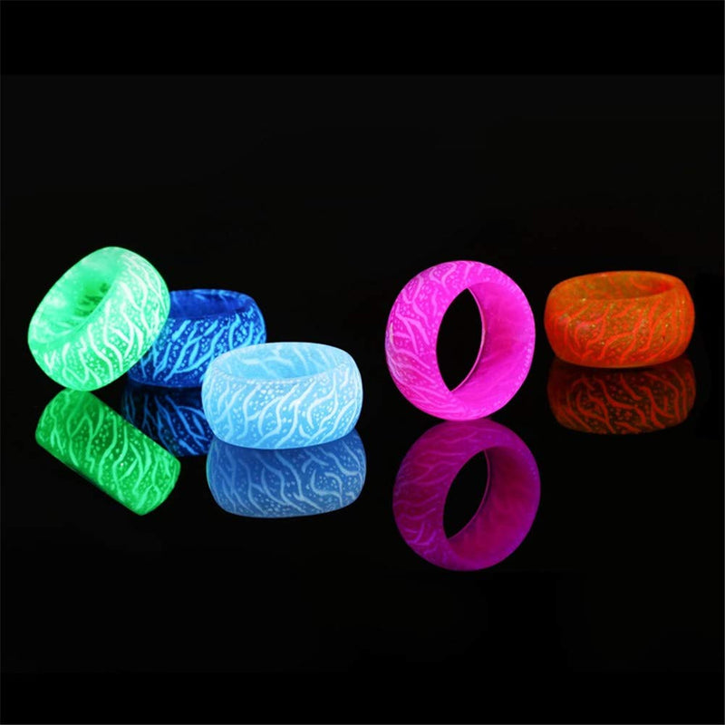 [Australia] - Nanafast Glow Resin Ring Christmas Luminous Ring Toy Gift for Kids Men Women Size 6-11 Blue 