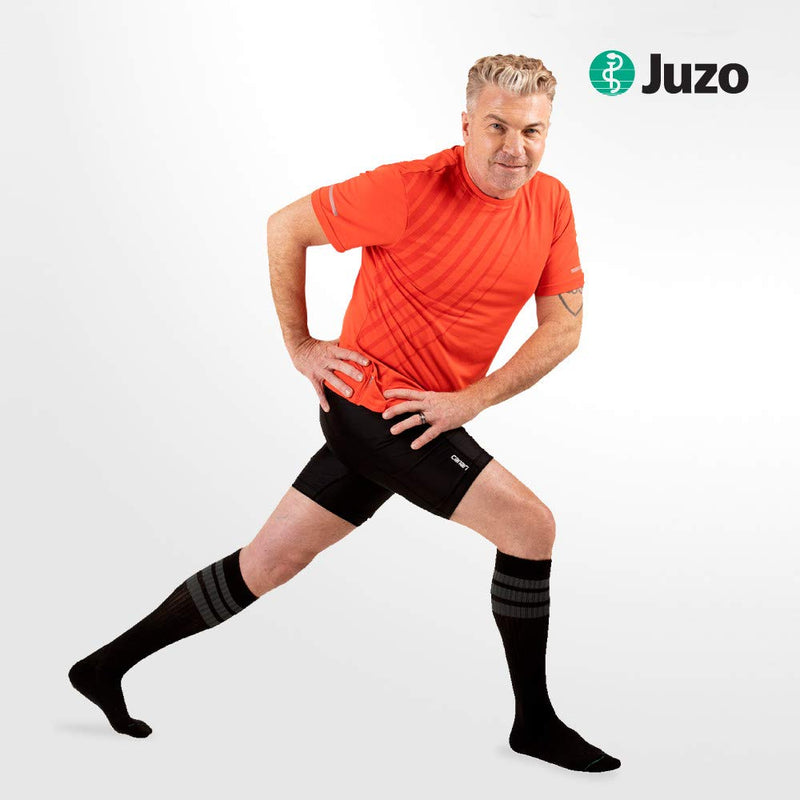 [Australia] - Juzo Power Comfort 15-20 mmHg Knee High Closed Toe Compression Sock Large Retro Black 