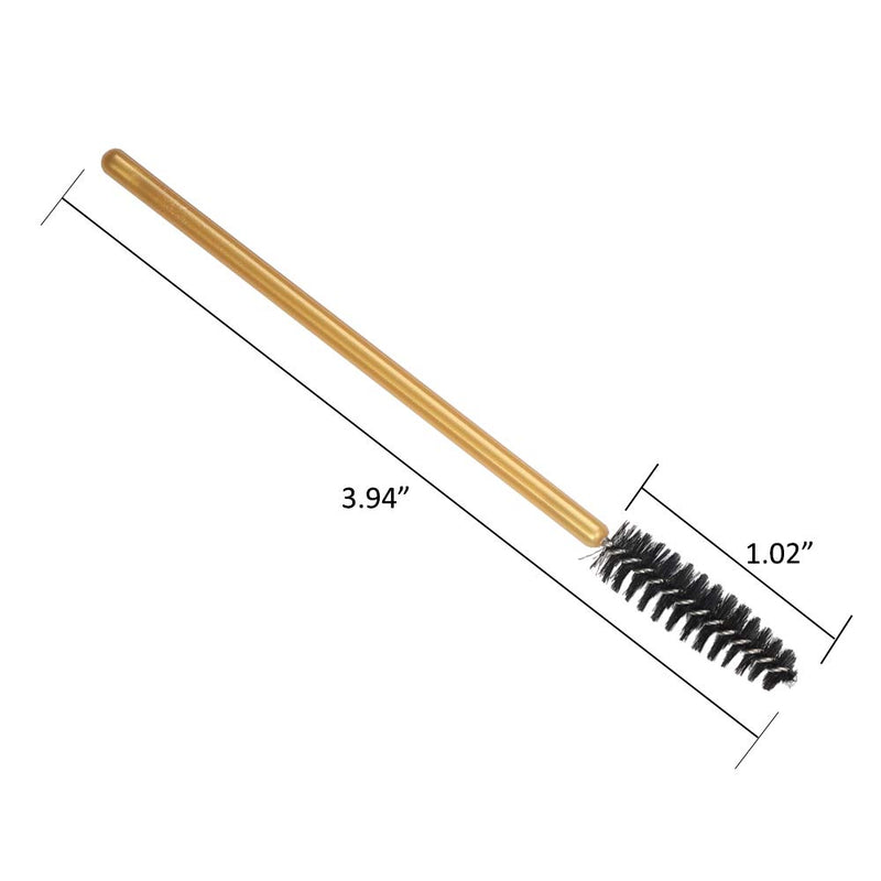 [Australia] - 300 Pack Mascara Wands Disposable Eye Lash Brushes Applicator for Eyelash Extensions Makeup Tool Bulk, Gold/Black Gold/Black-300Pcs 