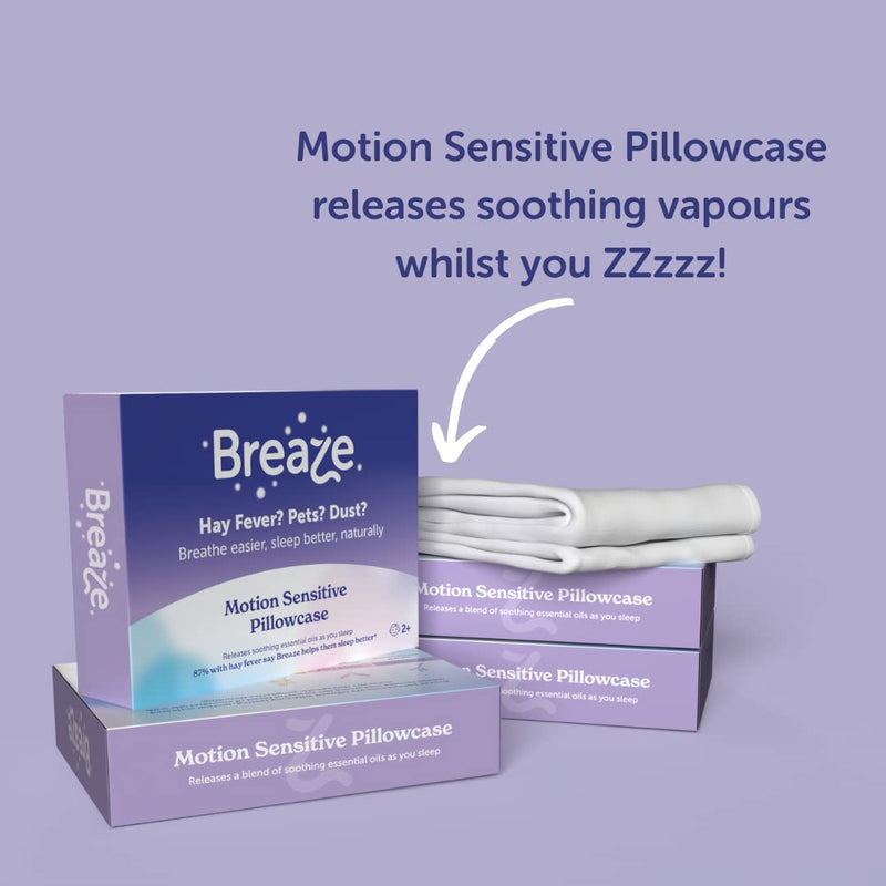 [Australia] - Breaze Natural Hay Fever Support Day and Night Kit, Vapour Oil, Barrier Balm, Pillowcase for Soothing Itchy, Stuffy Noses, Breathe Easier,1 Month Supply 