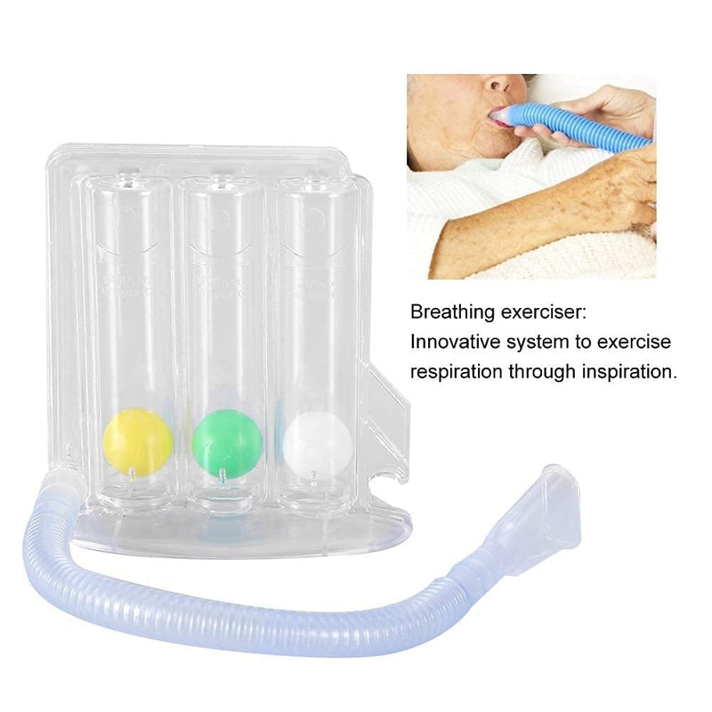 [Australia] - Lung Exerciser - 3-Ball Deep Lung Breathing Exerciser Spirometer Breathing Balls Safe Breath Exercise System Respirometer 