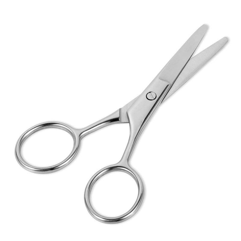 [Australia] - Nose Hair Scissors+Curved Stainless Steel Brow Shaping Scissors (3.5 In) and Spoolie Brush (4 In) with White Case - Perfect for Eyebrow Grooming, Shaping and Trimming 