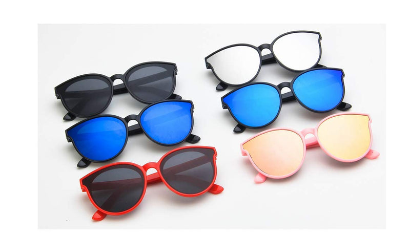 [Australia] - FOURCHEN Oversized Square Sunglasses for kids, Flat Top Fashion Shades sunglasses for girls and boys Black Grey 