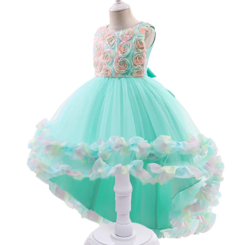 [Australia] - CMMCHAAH 2-10T Flower Girl Wedding Pageant Hi-Lo Dresses Toddler Formal Party Midi Dress Green 18-24 Months 