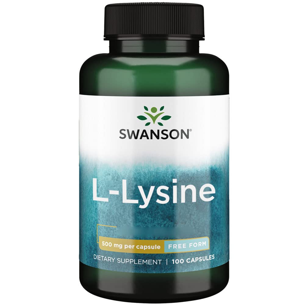 [Australia] - Swanson, L-Lysine, 500mg, 100 Capsules, High Dose, Lab-Tested, Soy Free, Gluten Free, Non-GMO 