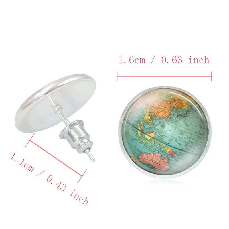 [Australia] - Meiligo Retro Personalized World Map Necklace Bracelet Earring Jewelry Globe Signs Circular Tag Pendant Jewelry 
