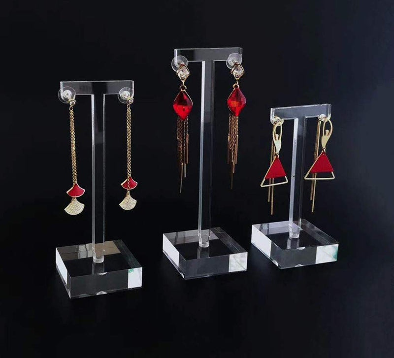 [Australia] - Svea Display for Jewelry Earrings High End Clear Acrylic Stands Blocks for Trade Show Photo Gallery Store Exhibit Presentation Set of 3PCs 