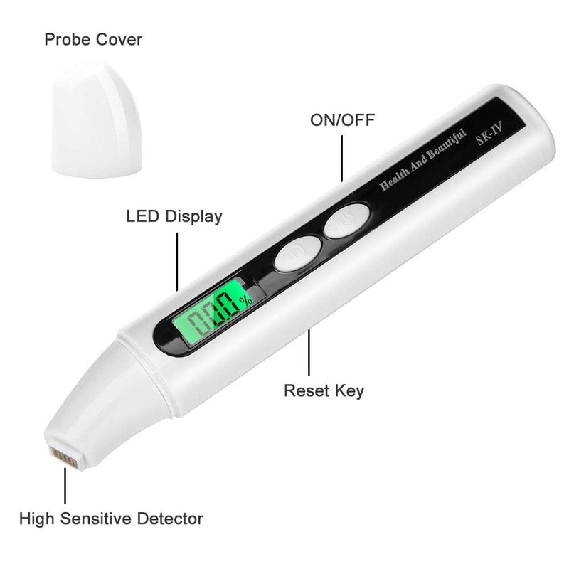 [Australia] - Skin Moisture Tester, Digital LCD Skin Face Moisture Oil Analyzer Face Skin Sensor Tester Oil Det 