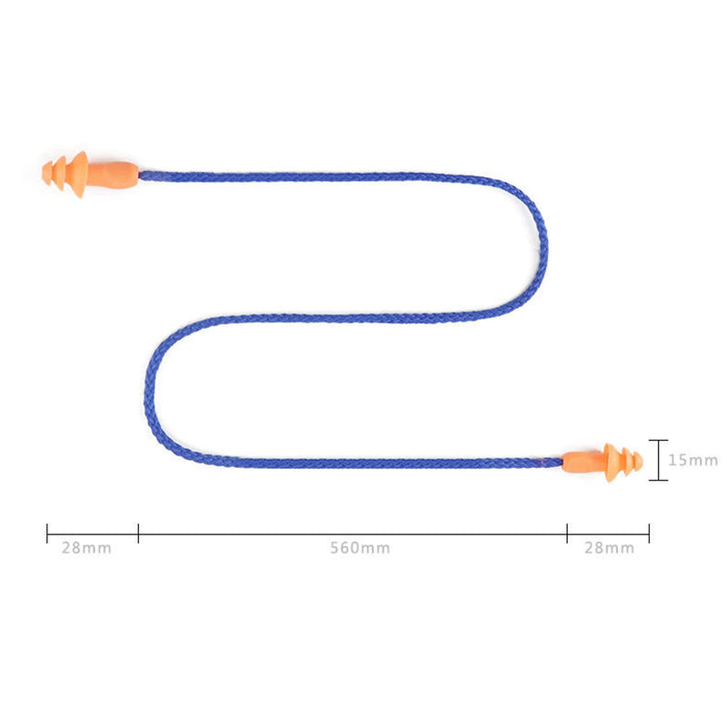 [Australia] - 5 Pairs Corded Ear Plugs Reusable Silicone Earplugs with String Banded Ear Plug Sleep Noise Cancelling for Hearing Protection 