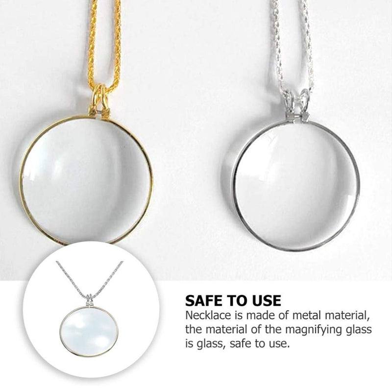 [Australia] - iplusmile Magnifier Necklace 6X Magnifying Glass Pendant Reading Map Magnifier with Chain Vintage Magnifying Glass for Newspaper Magazine Silver 
