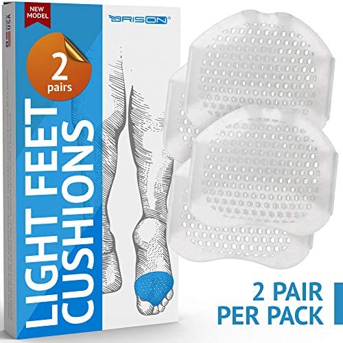 [Australia] - Breathable Forefoot Pads - Metatarsal Ball of Foot Cushions - Soft Gel Cushioning Sleeves for Callus Bunion Chafing Feet Pain Relief Women Men - 2 Pairs 