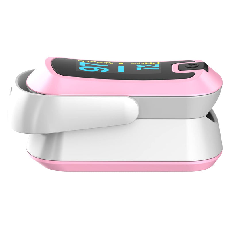 [Australia] - mibest OLED Finger Pulse Oximeter, O2 Meter, Dual Color White/Pink 