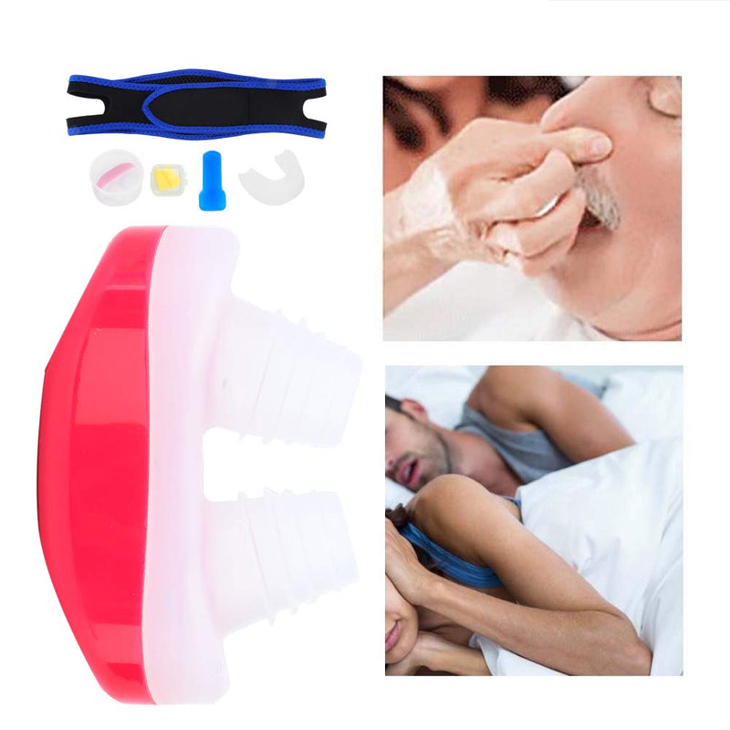 [Australia] - ZJchao snoring Solution Anti-Snoring Device, Ajustable Chin Strap Health Care Anti-Snoring Device Set Air Purifier Snore Solution for Men and Women(Red) Red 
