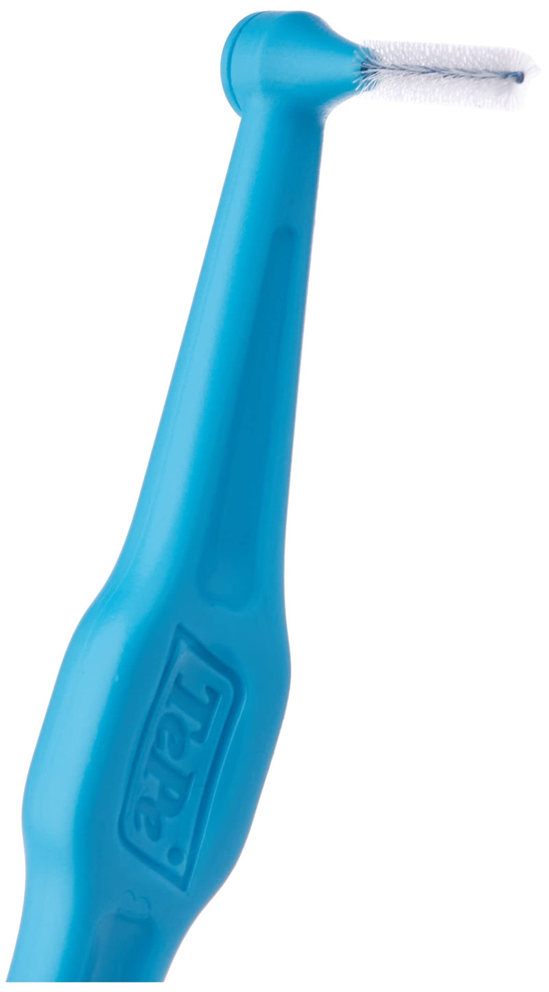 [Australia] - TePe Angle Blue Interdental Brushes (0.6mm - Size 3) - Easy and Simple Interspace Cleaning with Long Handle and Angled Neck, 1 x 6 Brushes 