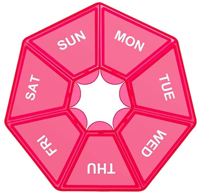 [Australia] - Weekly Pill Organizer, 7 Day Pill Box Organizer Medicine Box Tablet Dispenser Organiser Storage Case Portable Travel Pill Box Travel Medicine Organizer (Pink) Pink 