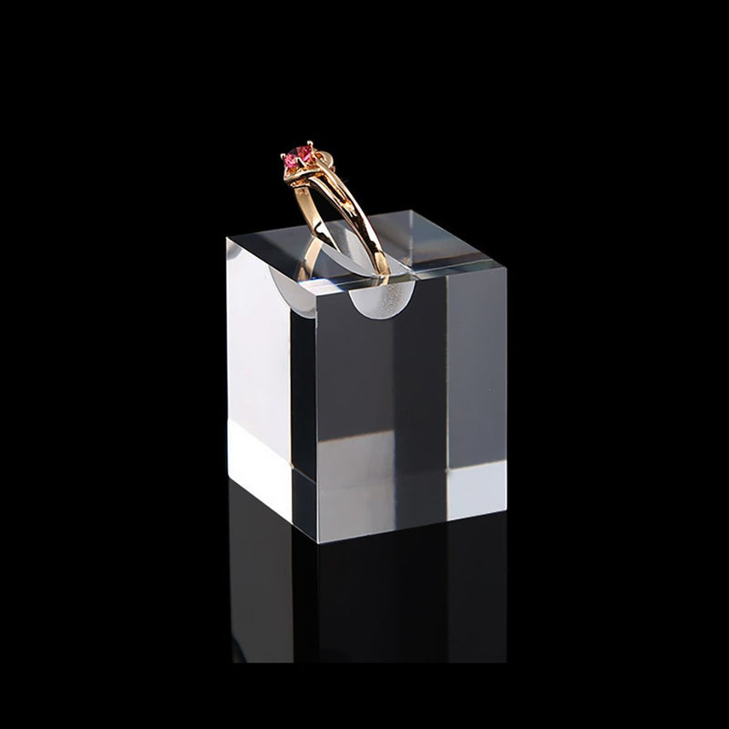 [Australia] - Clear Acrylic Display Stands for Rings High Grade Shiny Blocks Trade Show Exhibit Photo Props 3PC Set 3-pc Ring Holder 