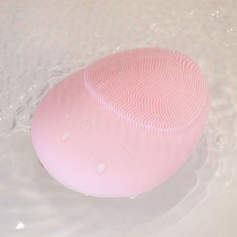 [Australia] - Aurora YM Silicone Face Cleansing Brush, Electric Sonic Facial Face Scrubber, Silicone Waterproof Safe Use Anti-Aging Facial Massager, Deep Cleaning for All Skins Pink 