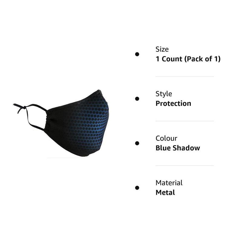 [Australia] - Stay Safe Reusable Face Mask Protection Washable Mouth & Nose Shield Breathable Anti Smoke Pollution Bike Motorcycle Sport Blue Shadow 