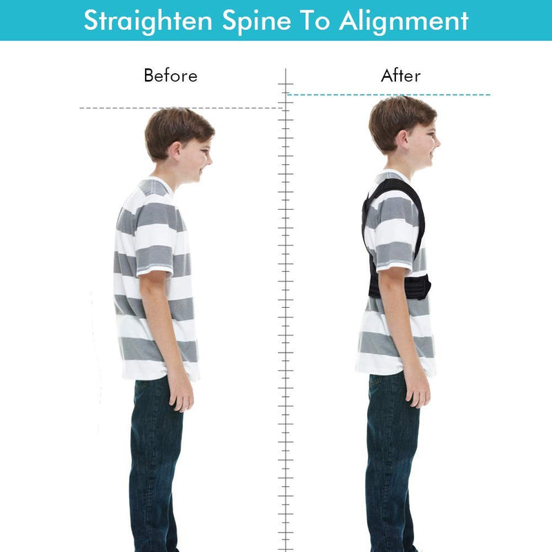[Australia] - Posture Corrector for Kids, Upper Back Posture Brace for Teenagers Under Clothes Spinal Support to Improve Slouch, Prevent Humpback, Relieve Back Pain Large (Pack of 1) 