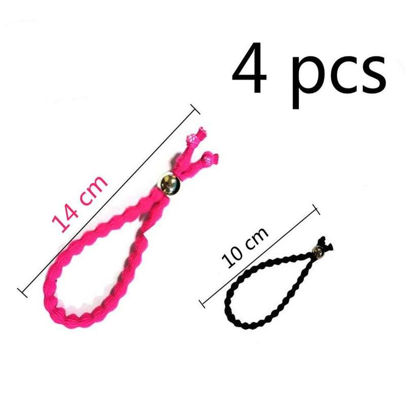 [Australia] - 4Pcs Adjustable Hair Ties Ponytail Holders Nonslip Hairbands Hair Adjustable Hairbands Curly Hair Bands for Women Girls (2 Size) 