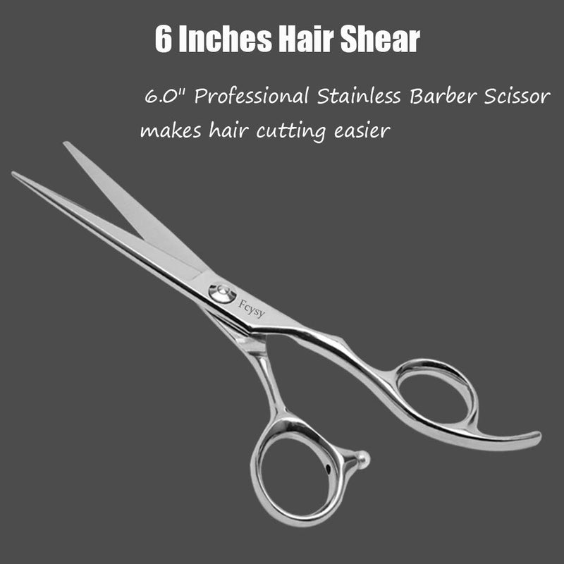 [Australia] - Hair Cutting Scissors Hair Shears- Fcysy Professional Barber Sharp Hair Scissors Hairdressing Shears for Cutting Styling Hair for Women Men Pet（Silver） 