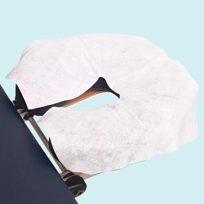 [Australia] - EXCEART 100Pcs Disposable Face Cradle Covers Non- Sticking Massage Face Pillow Cushion Headrest Covers for Massage Tables Massage Chairs Beauty SPA Salon 